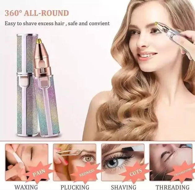 Rechargeable Women Hair Remover 2-in-1 – Painless Facial & Eyebrow Hair Removal for Upper Lips & Moustache