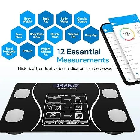 Smart Digital Body Fat Scale | Bluetooth BMI & Body Composition Analyzer for Accurate Health Tracking