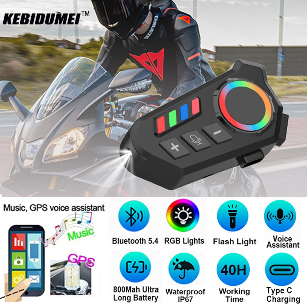 Motorcycle Helmet Bluetooth Speakers  HiFi Sound, Long Battery Life, IPX8 Waterproof