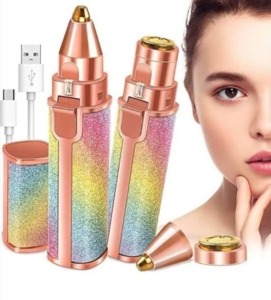 Rechargeable Women Hair Remover 2-in-1 – Painless Facial & Eyebrow Hair Removal for Upper Lips & Moustache
