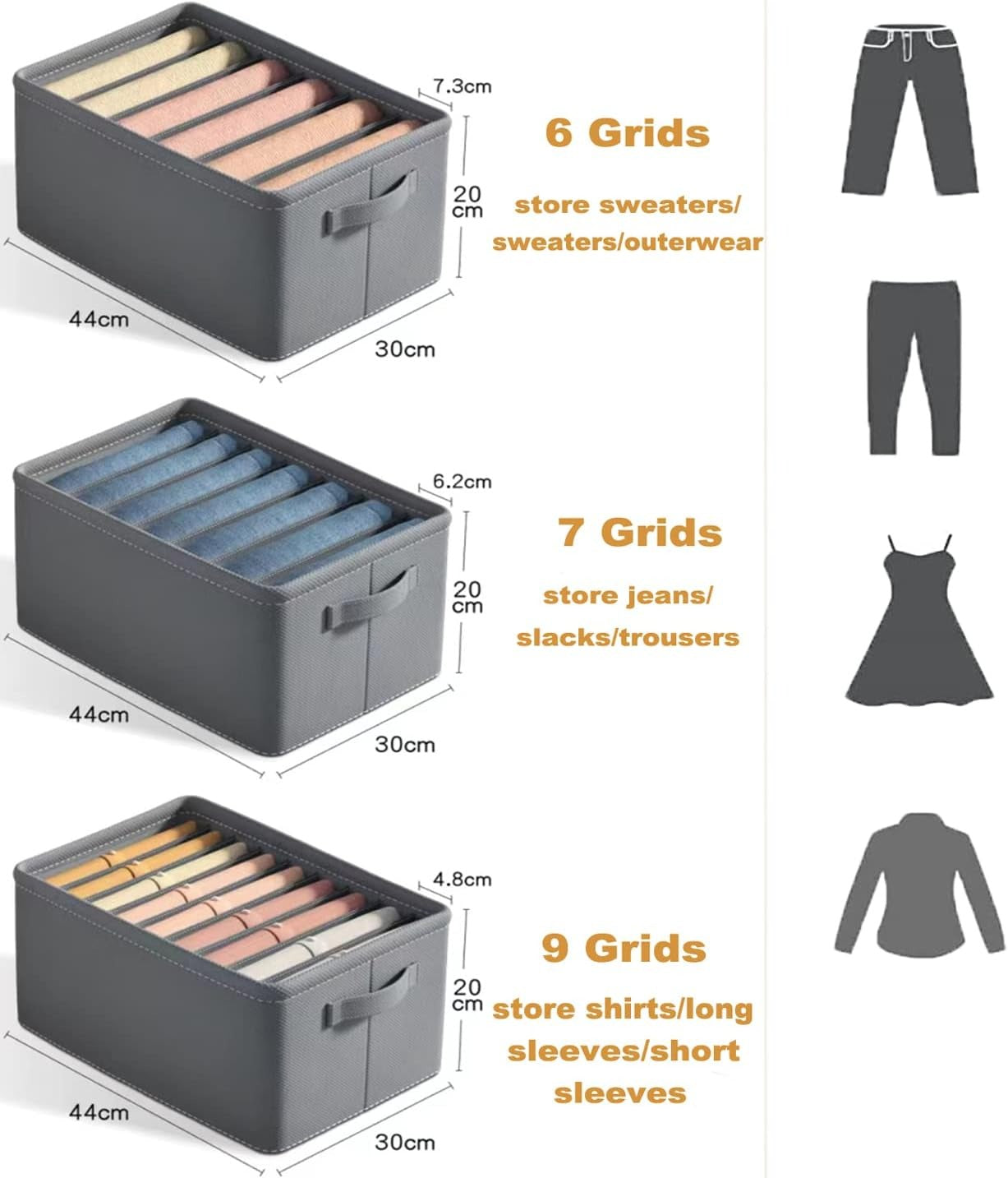 Large 6-Grid Wardrobe Organizer – Foldable Clothes Storage Box