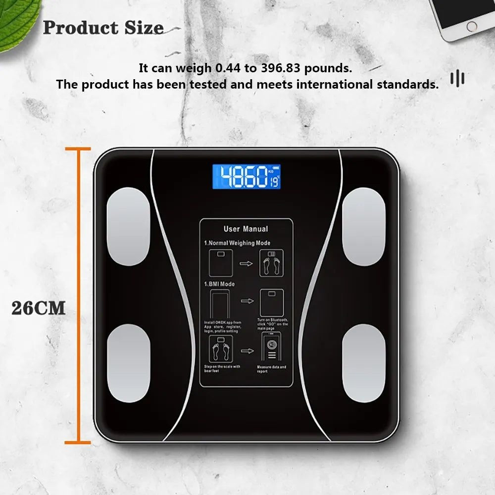 Smart Digital Body Fat Scale | Bluetooth BMI & Body Composition Analyzer for Accurate Health Tracking