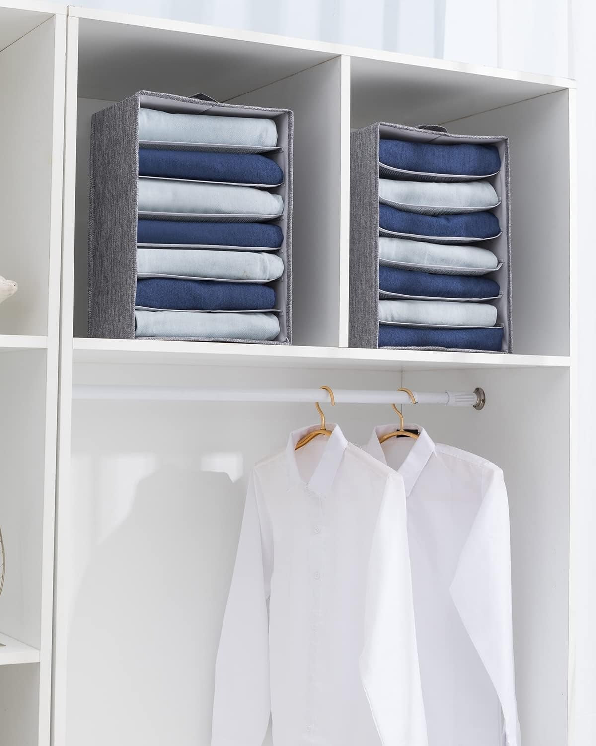 Large 6-Grid Wardrobe Organizer – Foldable Clothes Storage Box